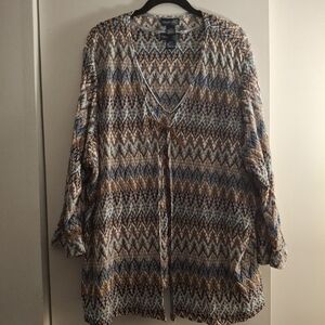 Venezia Jeans Multicolor Aztec Patterned Women's Tunic Set